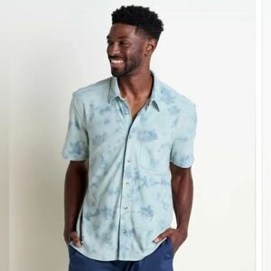 TOAD&CO. MEN'S YERBA SHORT SLEEVE SHIRT. MINERAL TIE-DYE. SIZE X-LARGE.